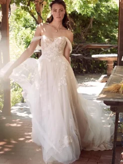 Robe de mariée simple dentelle chérie cou sans manches plissée A-ligne robes de mariée personnalisation gratuite
