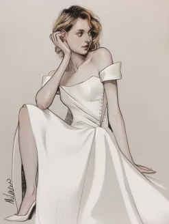 Robe de mariée simple robe de bal décolleté sans manches perles 20 cm