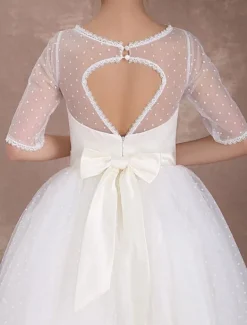Robe de Mariée Vintage Courte Robe de mariée A-ligne satin en dentelle avec doublure