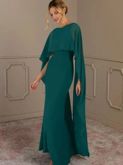 Robe de mère à col bijou sans manches ligne a robes d'invitées de mariage
