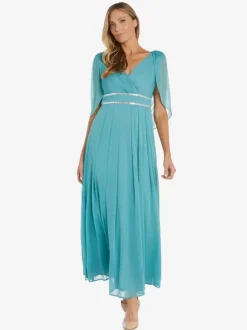 Robe de mère col en V sans manches ligne a ceinture robes d'invitées de mariage
