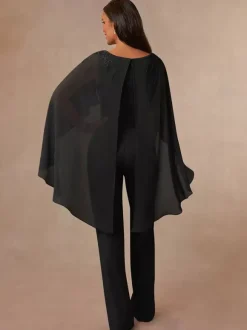 Robe de mère combinaison sans manches col en v longueur au sol robes d'invitées de mariage
