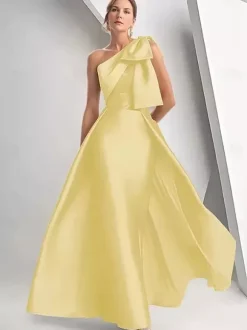 Robe de mère de la mariée décolleté travaillé sans manches coupe trapèze n艙uds robe d'invitée de mariage