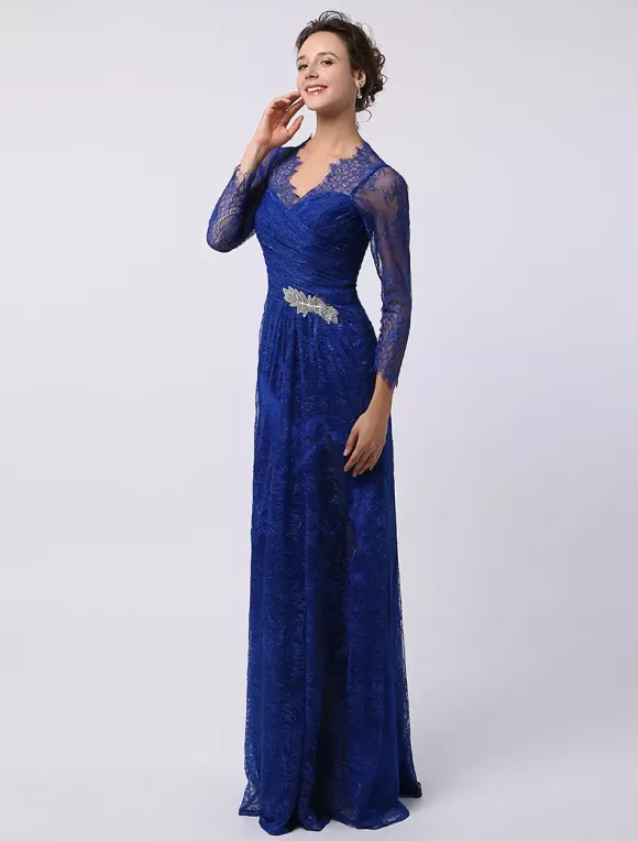 Robe de mère de mariée manche longue transparente au sol robe de cocktail de mariage