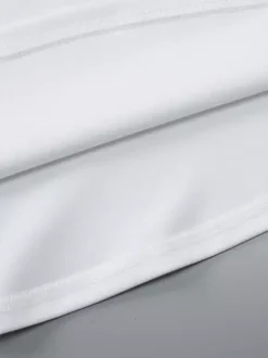 Robe de soirée blanche en polyester bicolore sans manches et sans bretelles