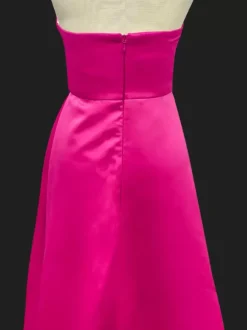 Robe de soirée fourreau en Satin tissé élastique col bateau avec traîne fendue sur le devant robes de soirée formelles