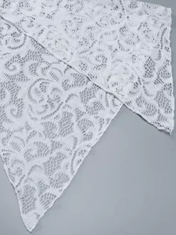 Robe de soirée longue blanche en dentelle à col en V et manches longues transparente sexy et semi-formelle