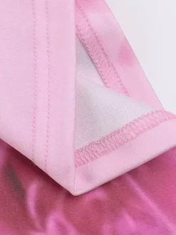 Robe de soirée longue rose à bretelles sans manches imprimée style décontracté/semi-formel