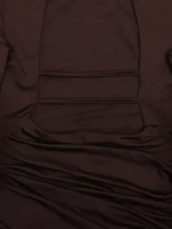 Robe de soirée maxi transparente dos nu découpe froncée et fendue sur le côté pour femme 2026
