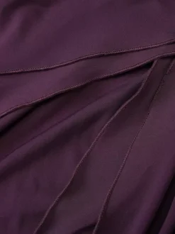 Robe de soirée maxi violette sans bretelles plissée sexy semi-formelle robe d'été