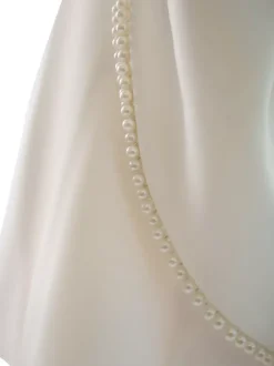 Robe de soirée mini blanche à col bijou et perles sans manches dos nu sexy et semi-formelle