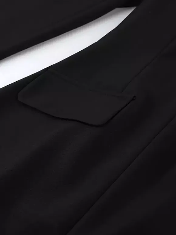 Robe de soirée mini élégante à col V poches boutonnées et coupe ajustée