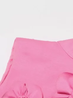 Robe de soirée mini rose à col montant fleuri sans manches style décontracté semi-formel
