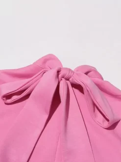 Robe de soirée mini rose à col montant fleuri sans manches style décontracté semi-formel