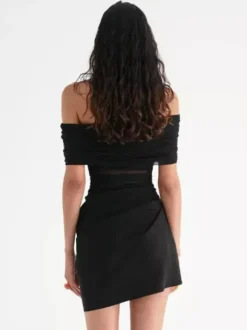 Robe de soirée mini verte sans bretelles plissée sans manches robe semi-formelle