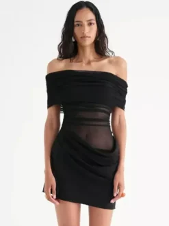 Robe de soirée mini verte sans bretelles plissée sans manches robe semi-formelle