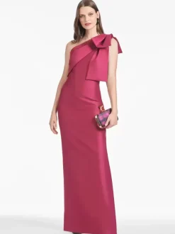 Robe de soirée pour la mère de la mariée asymétrique n艙uds longueur au sol sirène robes d'invitées pour mariage