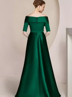 Robe de soirée pour mère de la mariée épaules dénudées demi-manches robes d'invitées sirène pour mariage