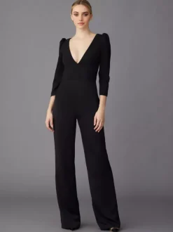 Robe de soirée pour mère de la mariée combinaison à manches longues et col en v robes d'invitées de mariage