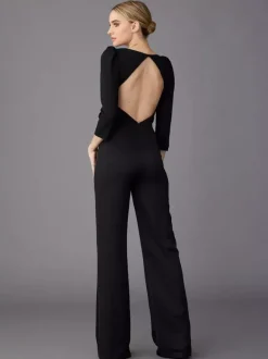 Robe de soirée pour mère de la mariée combinaison à manches longues et col en v robes d'invitées de mariage