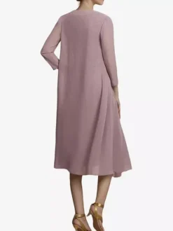 Robe de soirée pour mère de la mariée col bijou manches courtes A-ligne dentelle thé longueur robes d'invité pour mariage personnalisation gratuite