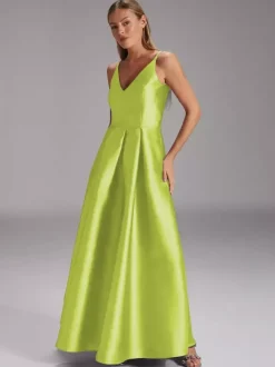 Robe de soirée pour mère de la mariée col en v sans manches robe de bal plissée robes d'invitées de mariage