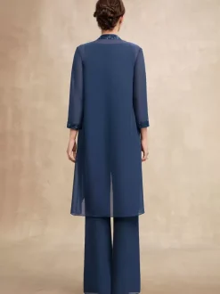 Robe de soirée pour mère de la mariée col bijou sans manches deux pièces paillettes robes d'invitées pour mariage