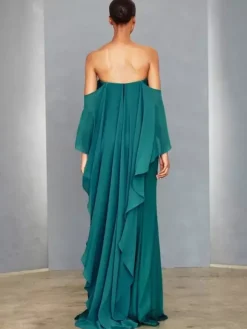 Robe de soirée pour mère de la mariée sans bretelles sans manches style sirène longueur au sol robes d'invitées de mariage