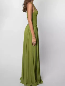 Robe de soirée robe de bal décolleté en c艙ur dentelle avec traîne plissée robe de cérémonie