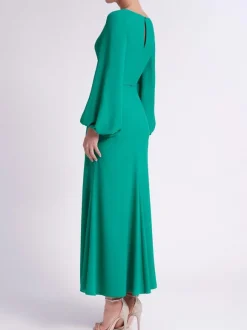 Robe de soirée sirène col en V soie élastique comme le satin longueur cheville robes de soirée formelles personnalisation gratuite