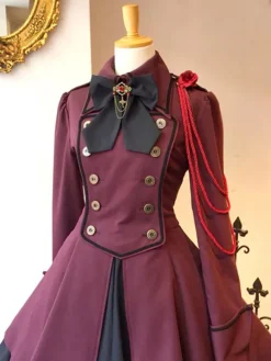 Robe de soirée thé gothique Lolita à manches longues pardessus Robe Lolita
