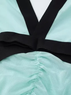 Robe de vacances fluide en mousseline robe longue dos nu à décolleté plongeant et col halter robe de soirée d'été pour les vacances