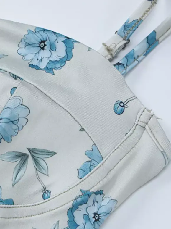 Robe de vacances maxi sans manches à imprimé floral bretelles col chic verte