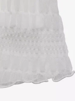 Robe de vacances mini dos nu à lacets plissée sans manches col V blanche décontractée