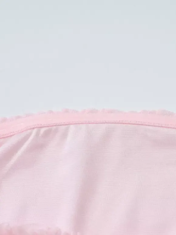 Robe de vacances sans bretelles à volants froncés et fente robe moulante midi pour la plage