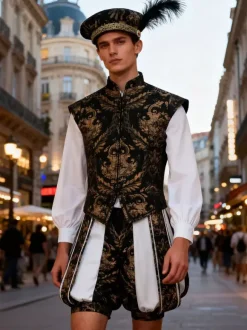 Robe de velours royale et noble de style Renaissance idéale pour un GN médiéval ou un cosplay d'Halloween.
