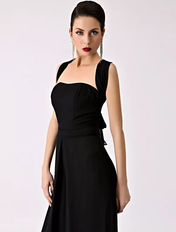 Robe demoiselle d'honneur 2026 combinaison femmes soirée bretelles dos-nu jambe large pantalon en mousseline de soie
