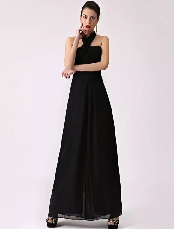Robe demoiselle d'honneur 2026 combinaison femmes soirée bretelles dos-nu jambe large pantalon en mousseline de soie