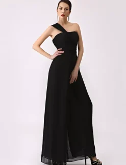 Robe demoiselle d'honneur 2026 combinaison femmes soirée bretelles dos-nu jambe large pantalon en mousseline de soie