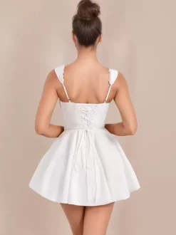 Robe D'Été Mini Robes Noir Col En C艙ur Dentelle Polyester Robe De Plage Courte Sexy