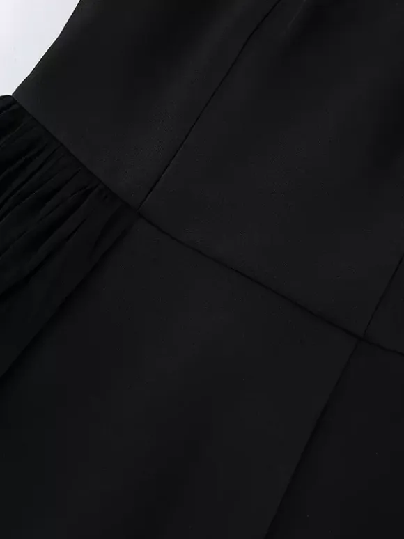 Robe d'été mini sans bretelles avec drapé plissé asymétrique pour femmes 2026