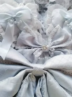 Robe Hime Lolita bleu ciel clair dentelle et volants JSK robe Sweet Lolita