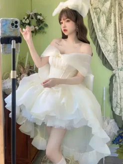 Robe Hime Lolita en polyester sans manches robe de soirée Sweet Lolita Tea Party