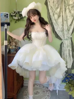 Robe Hime Lolita en polyester sans manches robe de soirée Sweet Lolita Tea Party