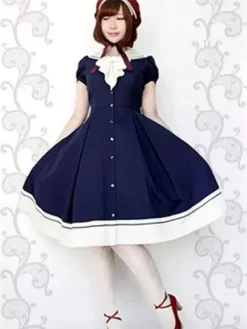 Robe lolita attirante en 100% coton bicolore Déguisements Halloween
