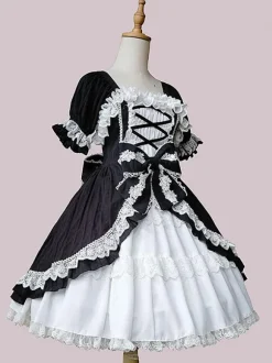 Robe Lolita Classique Coton Sans Manches Robes Lolita Noires