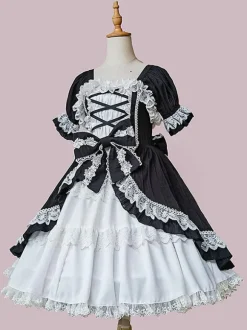Robe Lolita Classique Coton Sans Manches Robes Lolita Noires