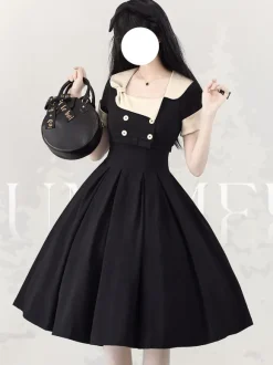 Robe Lolita Classique Polyester Sans Manches Classique