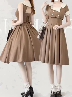 Robe Lolita Classique Polyester Sans Manches Classique