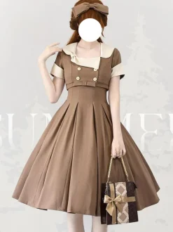 Robe Lolita Classique Polyester Sans Manches Classique